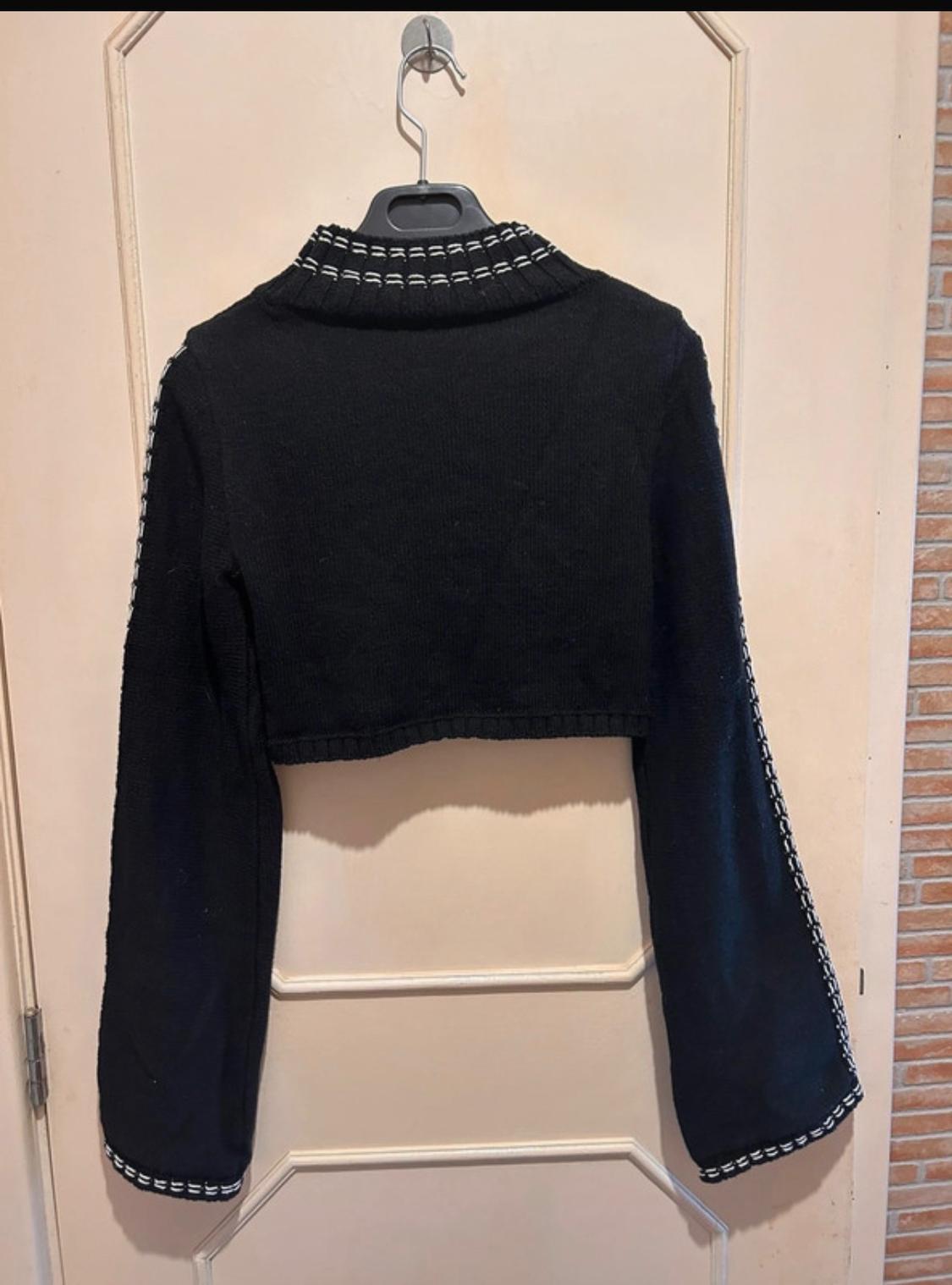 KNIT SWEATER WITH CONTRAST TOPSTITCHING - Image 2