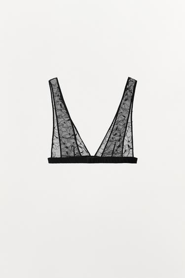 BRALETTE TRIANGLE DENTELLE - Noir de Zara - Image 6