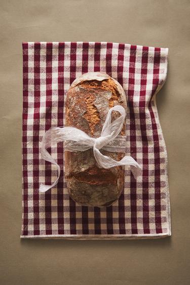 LOT TORCHONS CUISINE COTON GRANDS CARREAUX (LOT DE 2) - Bordeaux de Zara - Image 4