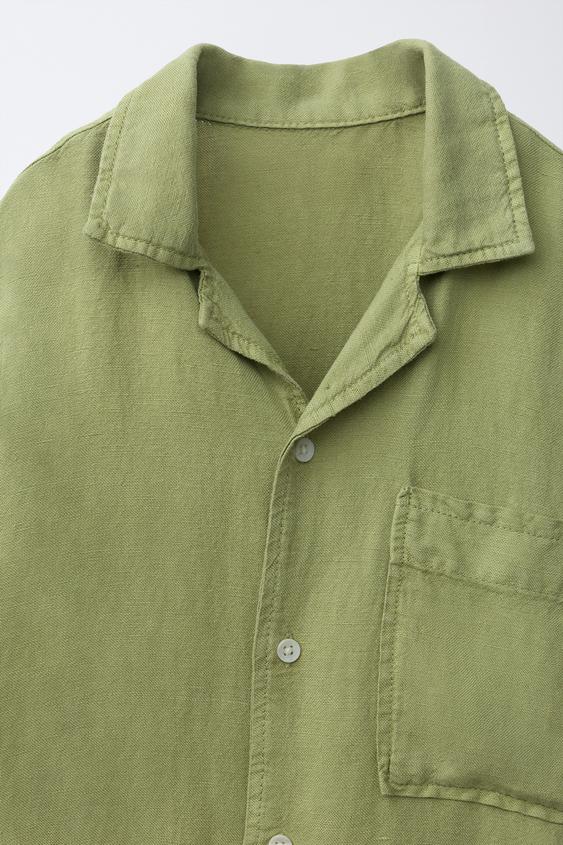 CHEMISE FLUIDE AVEC LIN - Vert olive de Zara - Image 2
