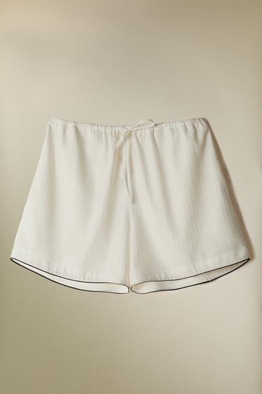 SHORT JACQUARD RAYURES - Blanc cassé de Zara - Image 5