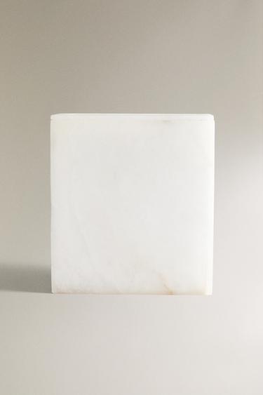 ALABASTER BATHROOM BIN - White by Zara