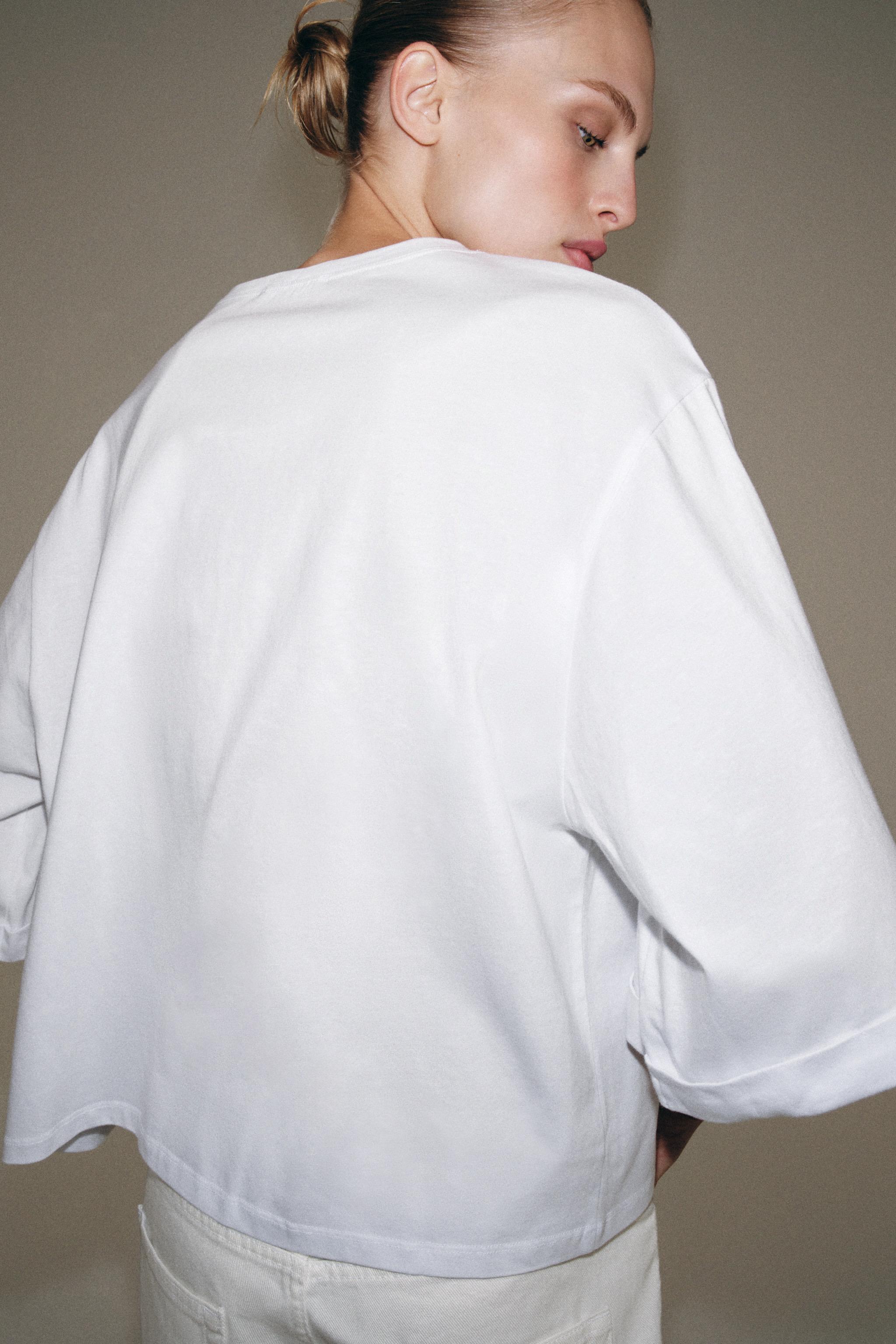 COTTON BUTTON T-SHIRT — White