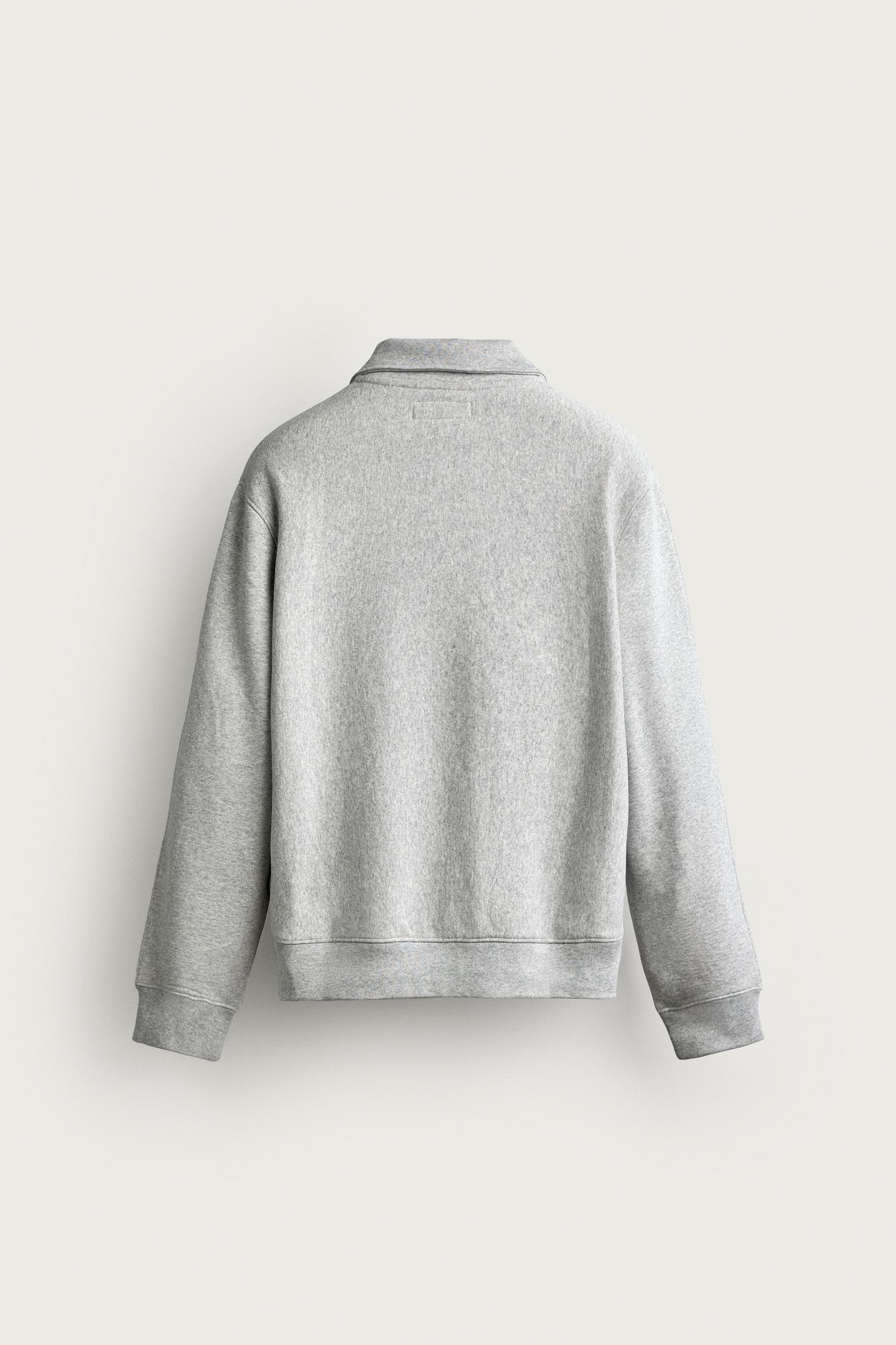 Мужская толстовка Zara Fruit OF the Loom™ Quarter-Zip, цвет: Серый меланжевый — фото 7