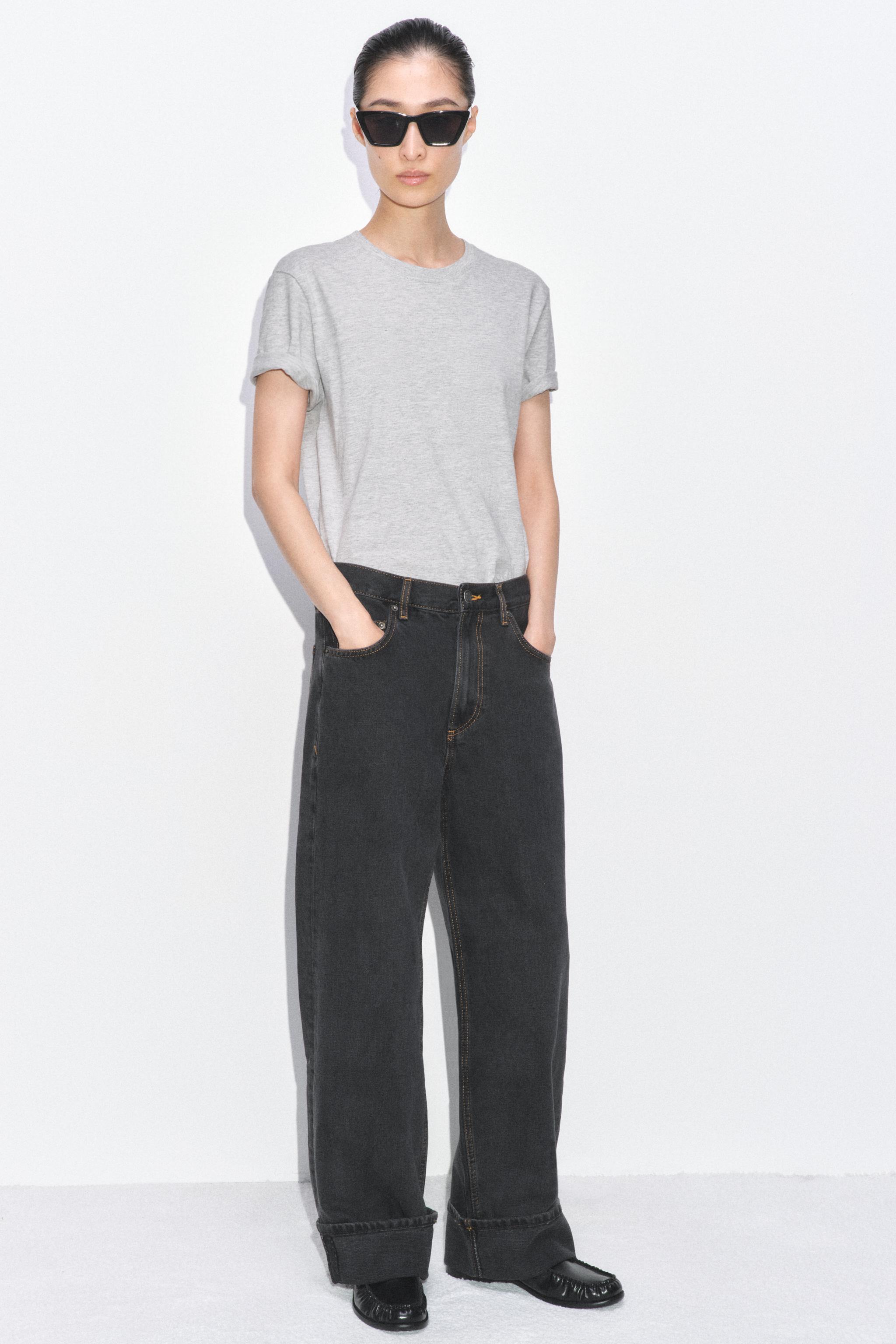 ZW COLLECTION MID-RISE BAGGY JEANS - Black | ZARA United States