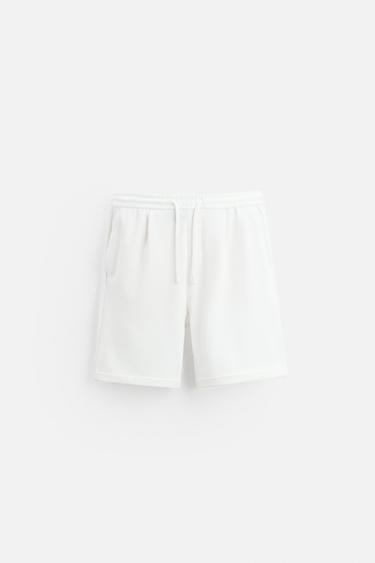 Zara UDOBNE BERMUDE – prljavo bijela