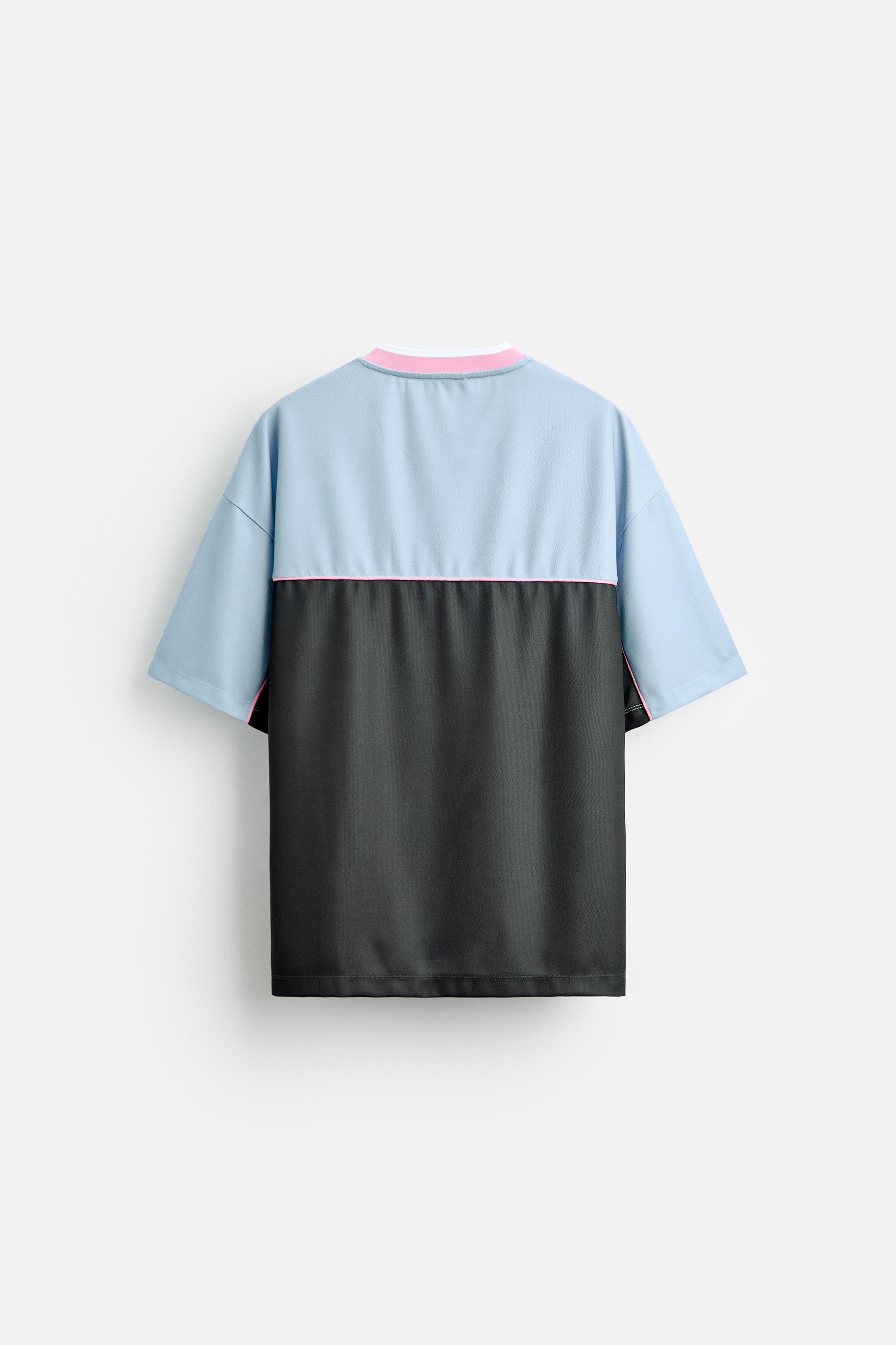 RETRO FOOTBALL T-SHIRT - Sky blue | ZARA New Zealand