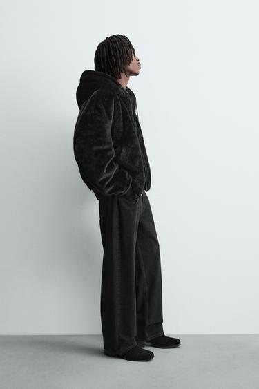REVERSIBLE FAUX FUR BOMBER JACKET - Black by Zara - Image 3