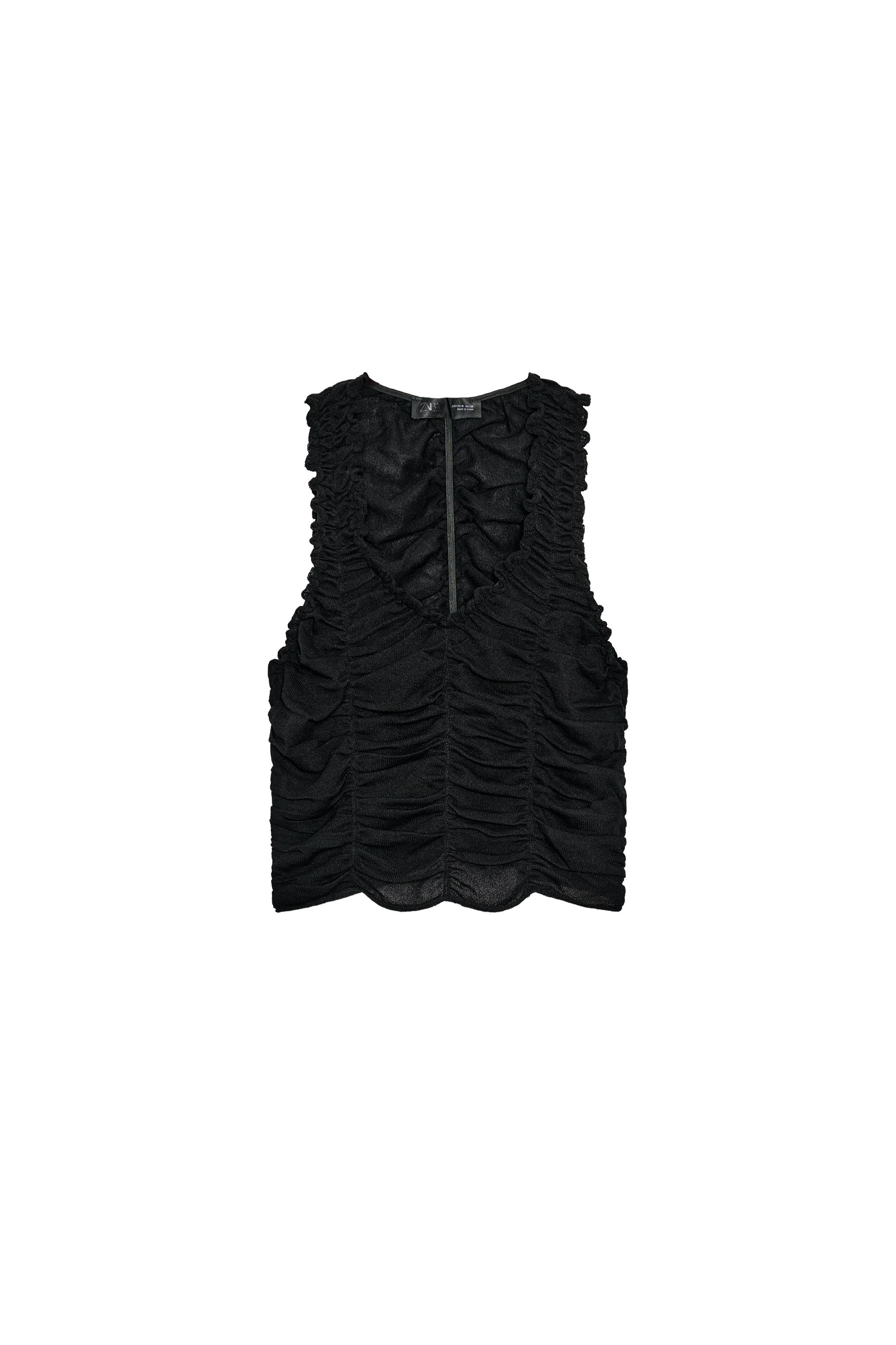 TOP DRAPEADO - Preto | ZARA Brasil