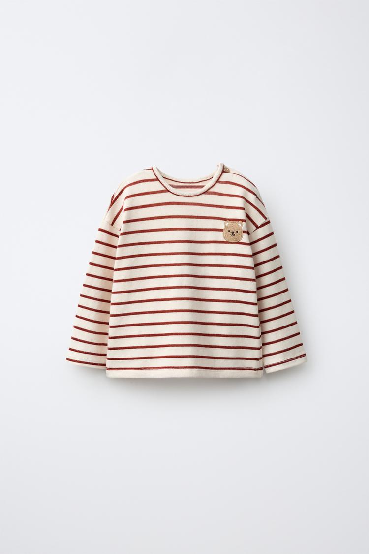 CAMISETA RAYAS BORDADO OSO