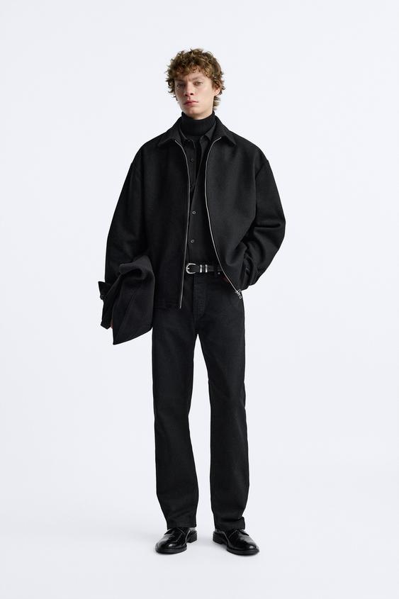 OVERSHIRT WITH ZIP - Black | ZARA Singapore