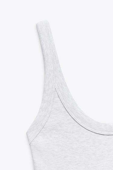 BODY CÔTELÉ - Gris chiné de Zara - Image 6