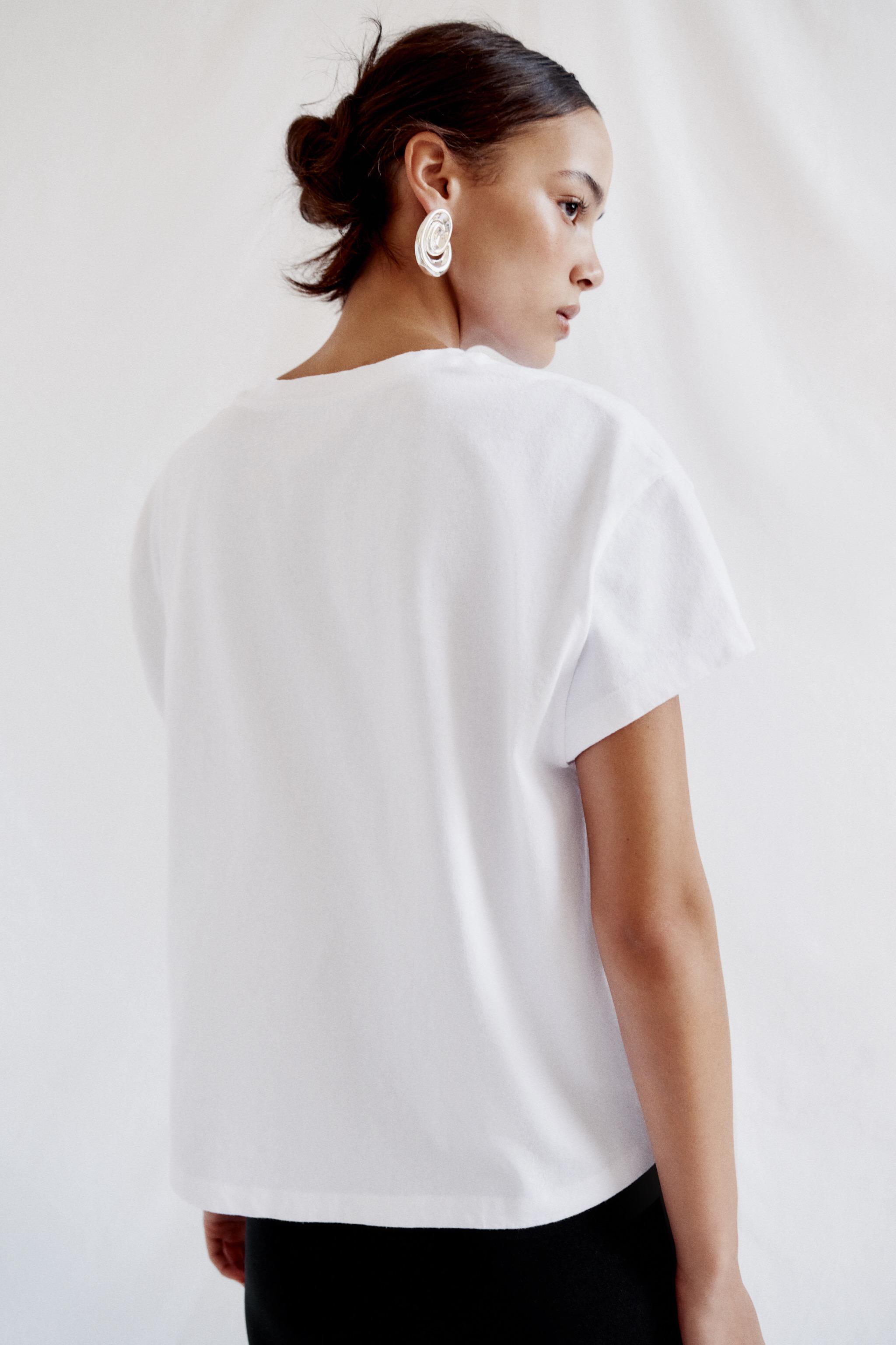 Zara KISA KOLLU T-SHIRT görsel 4