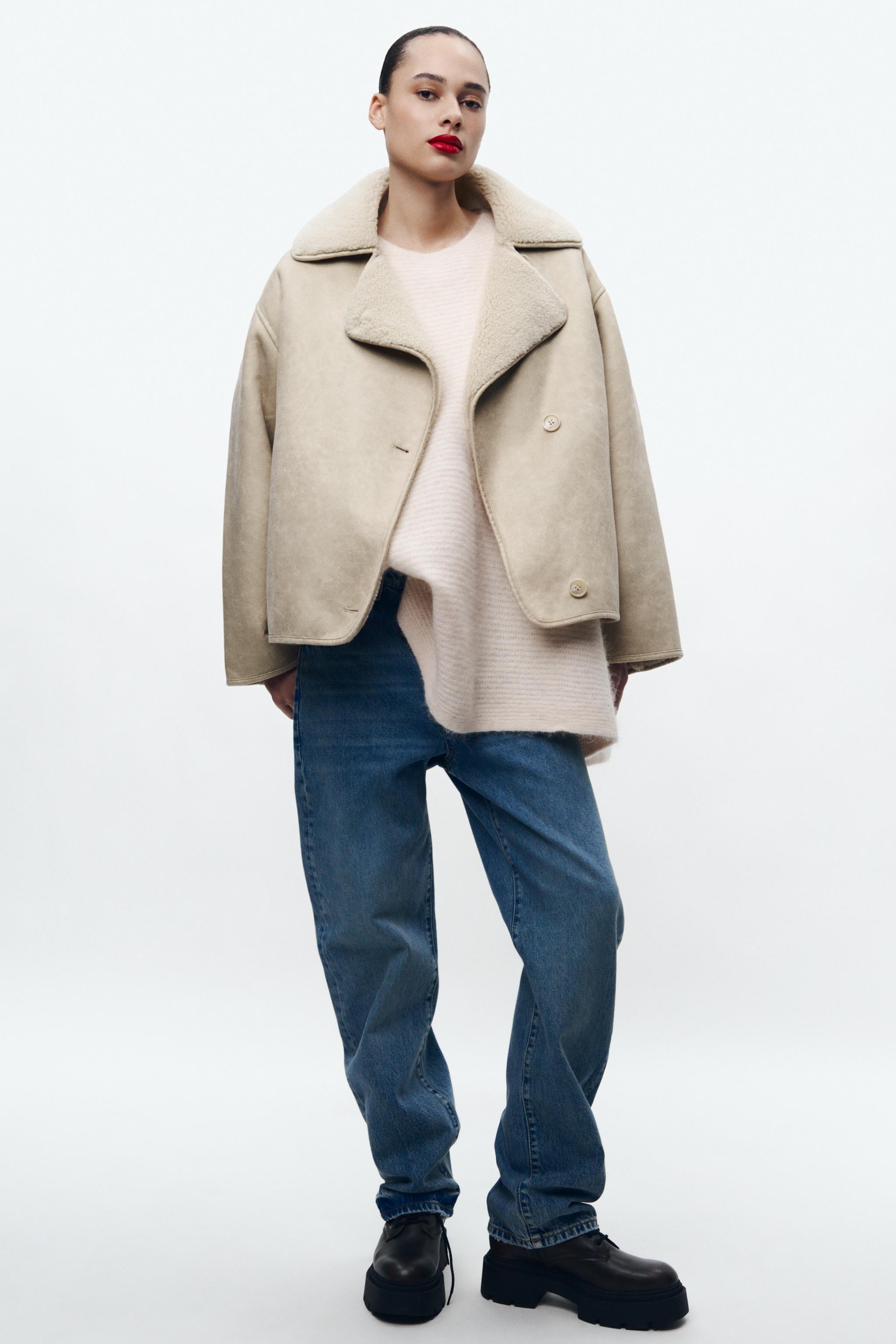 RELAXED DOUBLE FACED JACKET ZW COLLECTION - Beige | ZARA