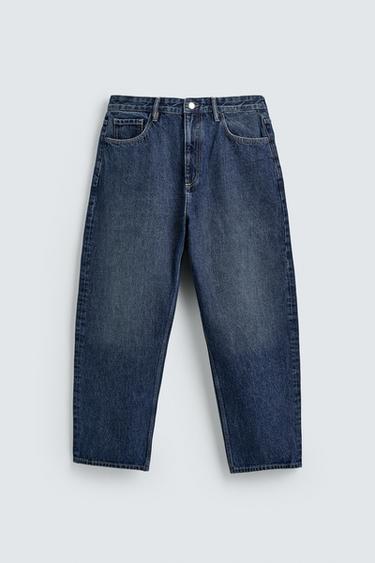ДЖИНСЫ TAPERED WIDE FIT — СИНИЙ от Zara