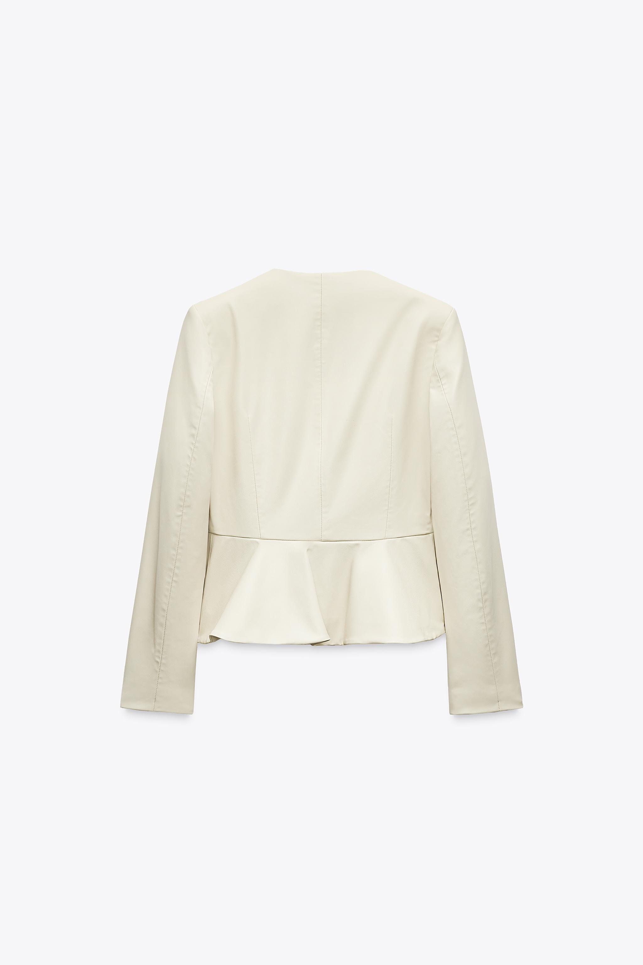 【ZARA】ペプラムフェイクレザーブレザー エクリュ 2126/872/712 02126872712-e2.jpg?ts=