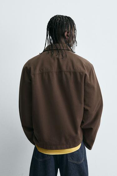 EMBROIDERED TEXTURED OVERSHIRT - Brown by Zara - Image 2