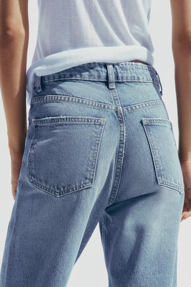 TRF RIPPED HIGH-WAIST MOM JEANS - Navy blue by Zara - Image 5