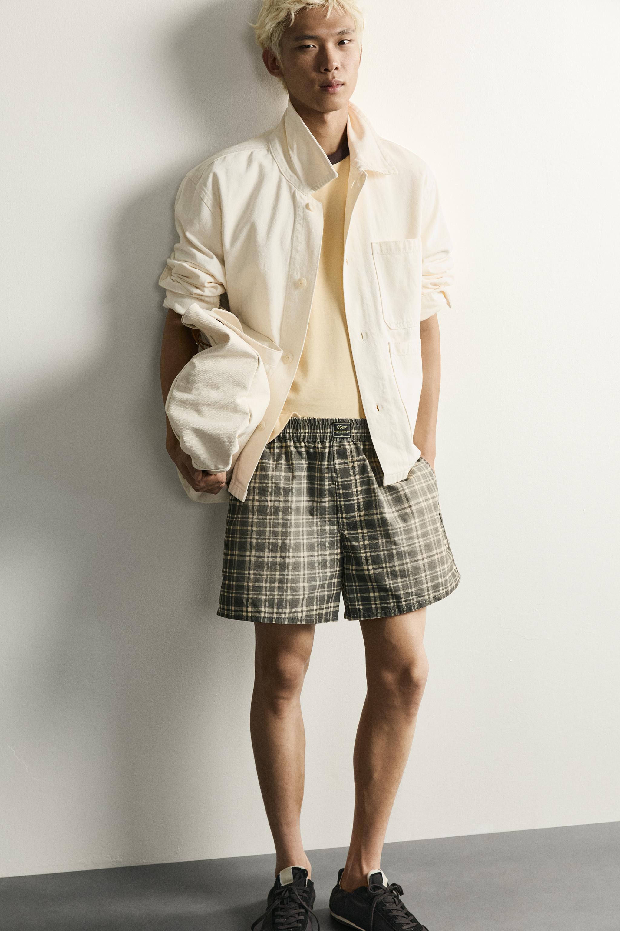 Мужские шорты Zara WASHED CHECKERED SHORTS — фото 6