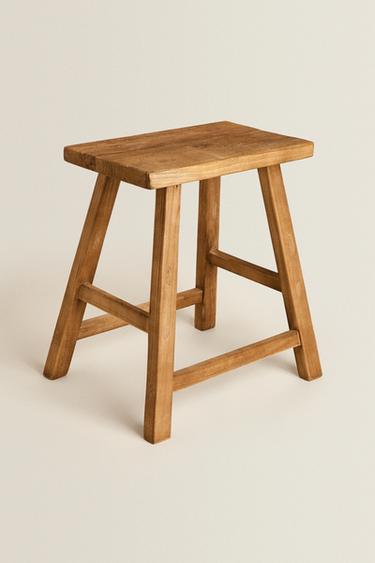 ELM WOOD STOOL - Light beige by Zara - Image 1