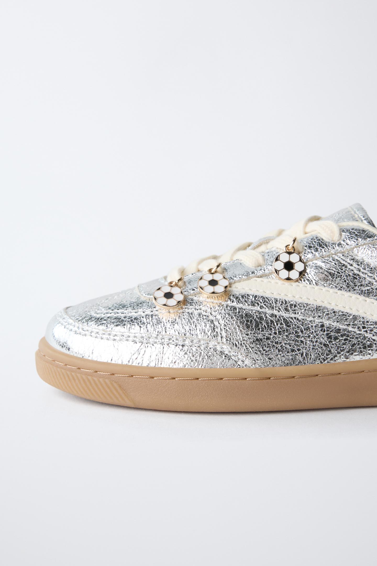 Детские кроссовки Zara Metallic, цвет: Серебряный — фото 5