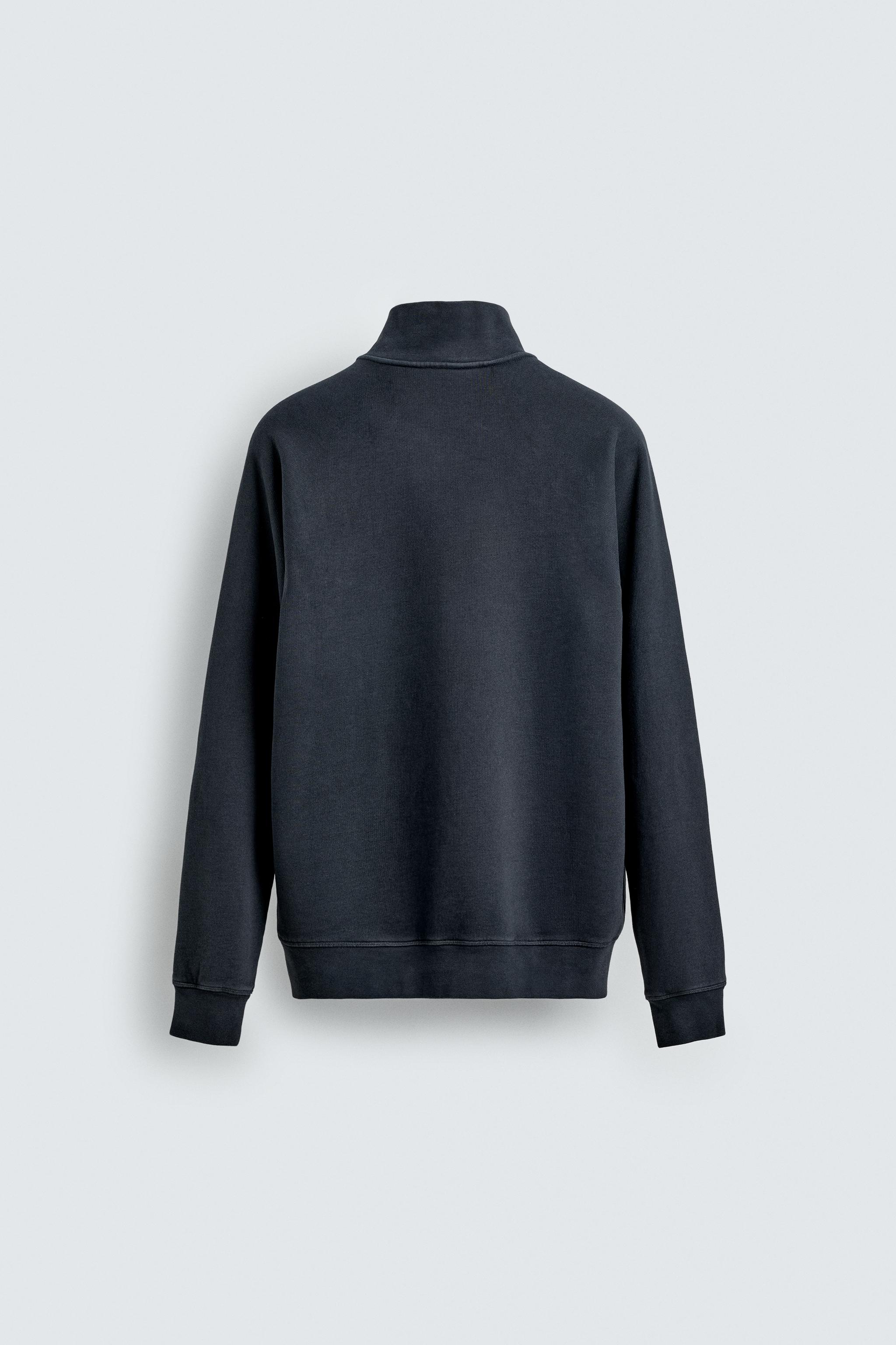 SWEAT DÉLAVÉ COL ZIPPÉ