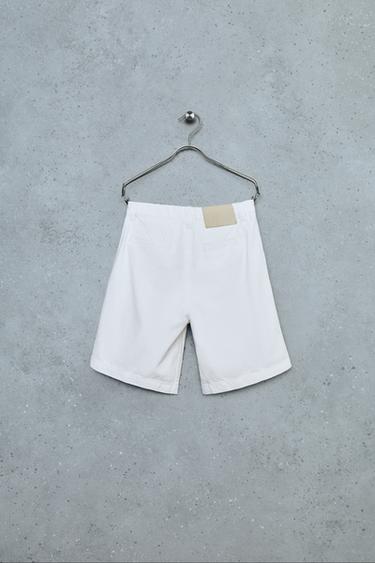 STORIESZ - PLAIN BERMUDA SHORTS WITH DARTS - White by Zara - Image 1