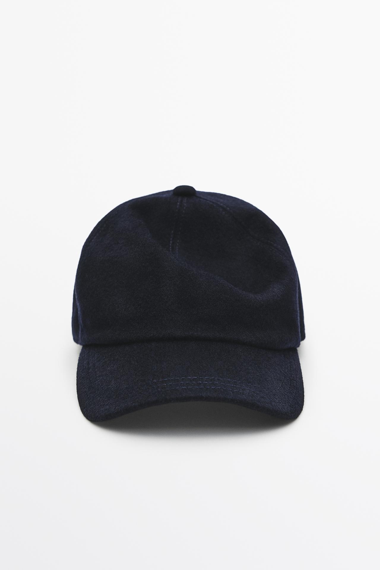 Wool blend cap — Navy blue
