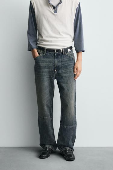 JEANS RELAXED FIT - Azul-tinta da Zara