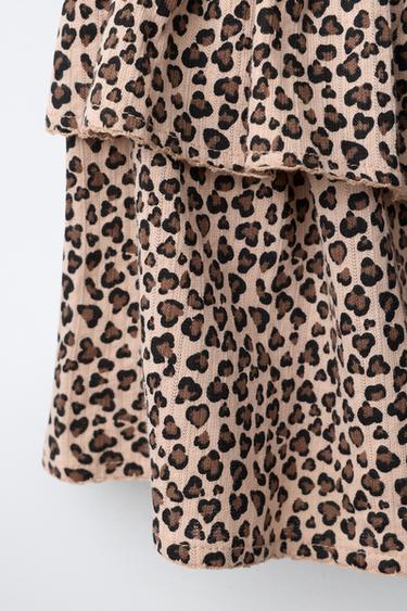 ANIMAL PRINT SHIRRED SKIRT - Light beige by Zara - Image 3