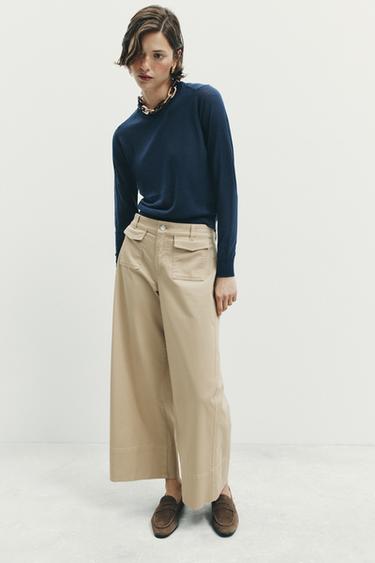 CULOTTE TROUSERS WITH POCKETS - Light camel by Zara