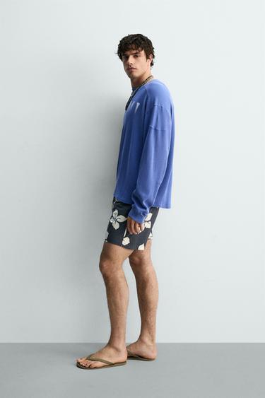 T-SHIRT GAUFRÉ MIAMI - Bleu de Zara - Image 3