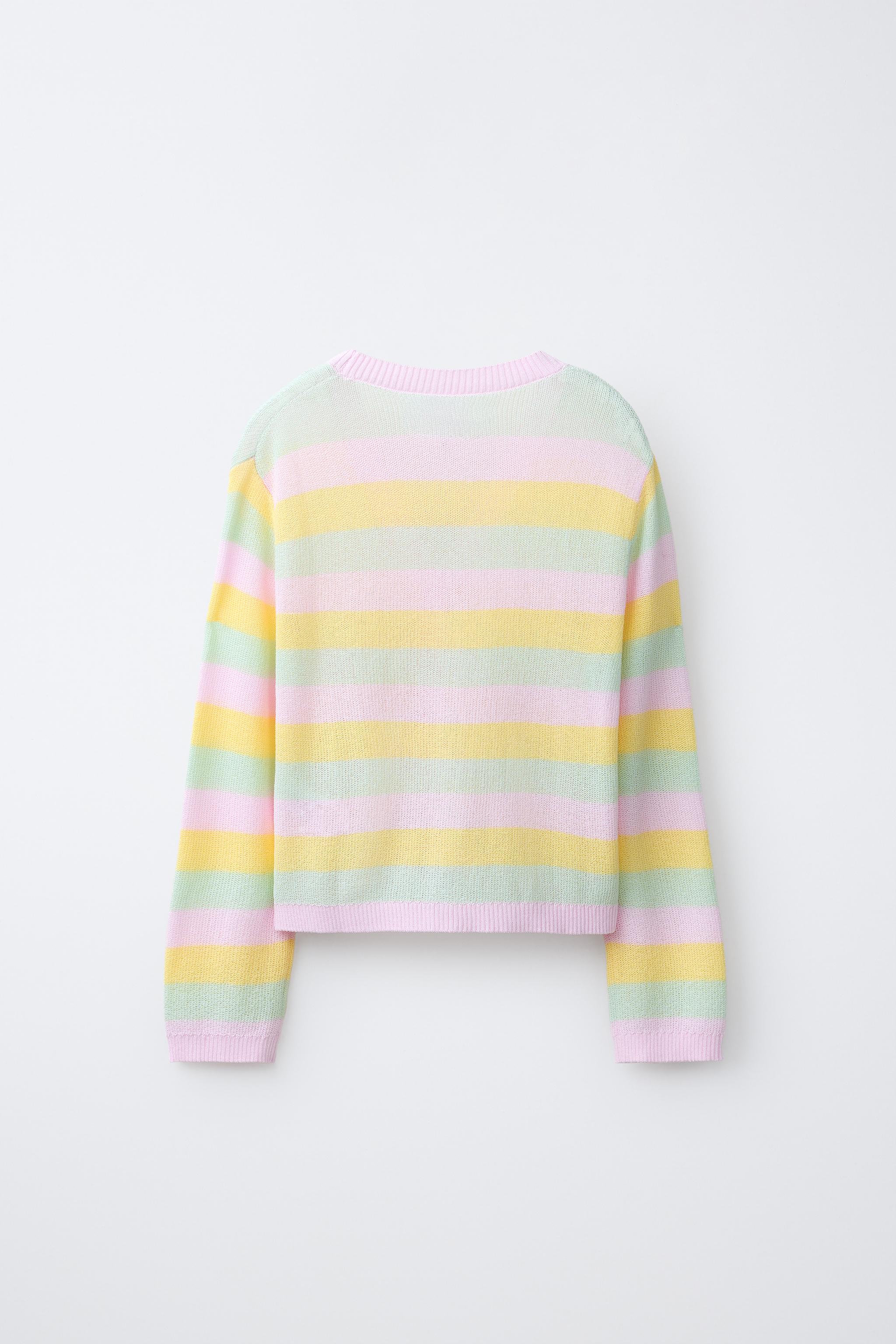 ストライプ柄ニットカーディガン - マルチカラ― | ZARA Japan / 日本