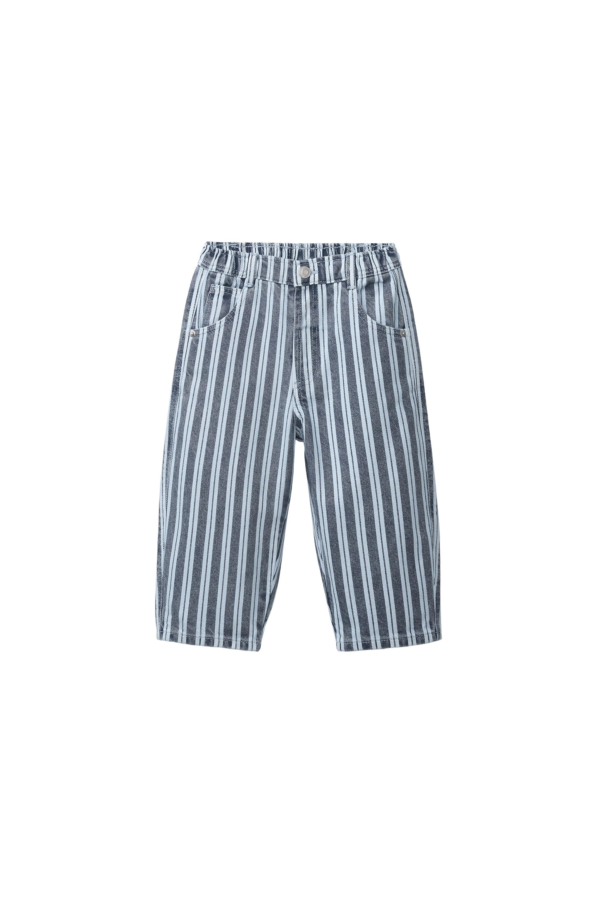 STRIPED BAGGY JEANS - Blue / White | ZARA United States