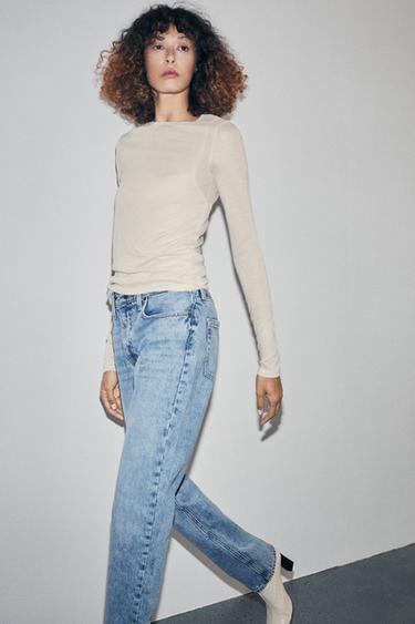 JEANS ZW COLLECTION CIGARRETE TIRO MEDIO - Azul claro de Zara