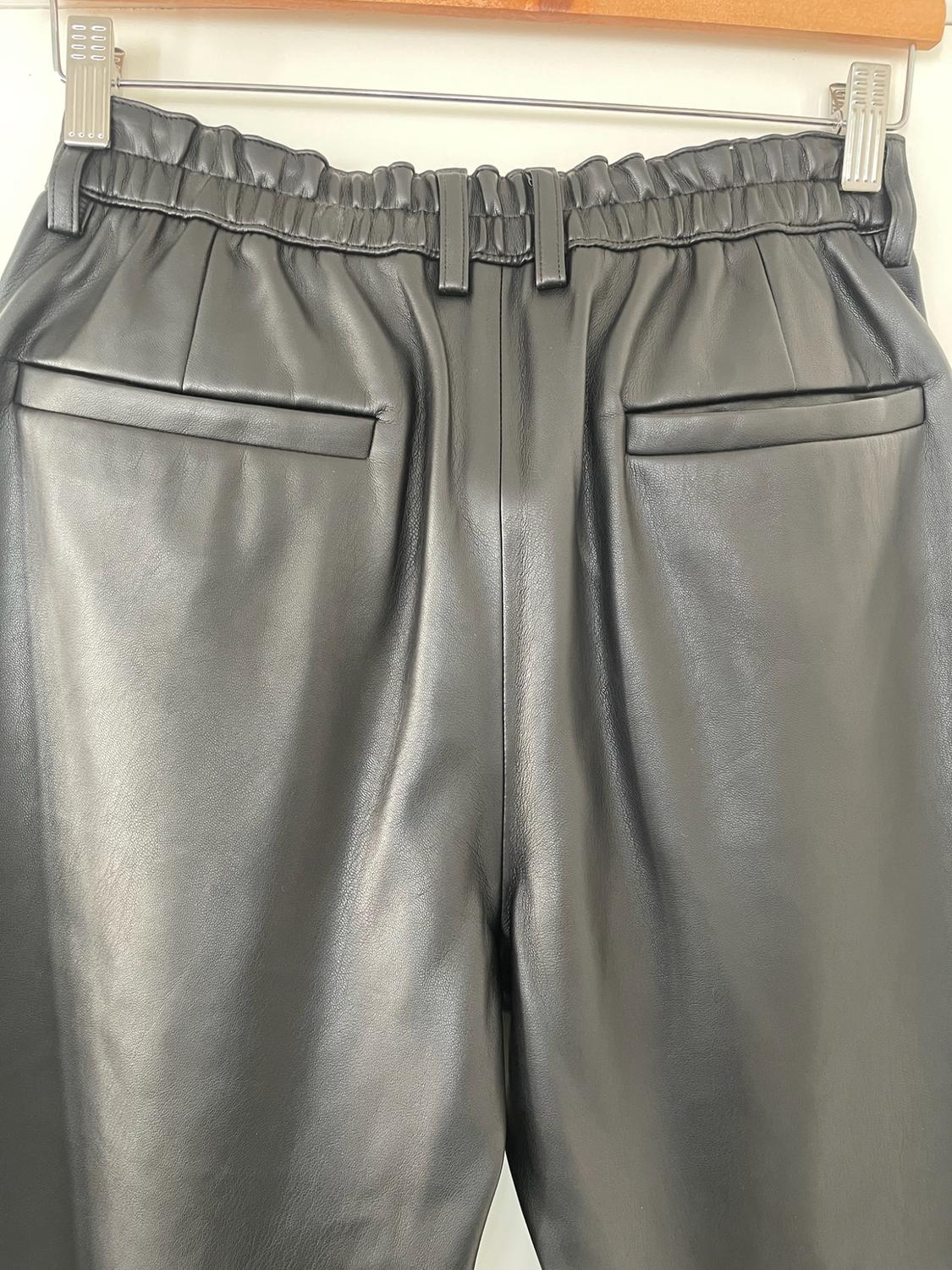 FAUX LEATHER JOGGER WAIST TROUSERS - Image 4