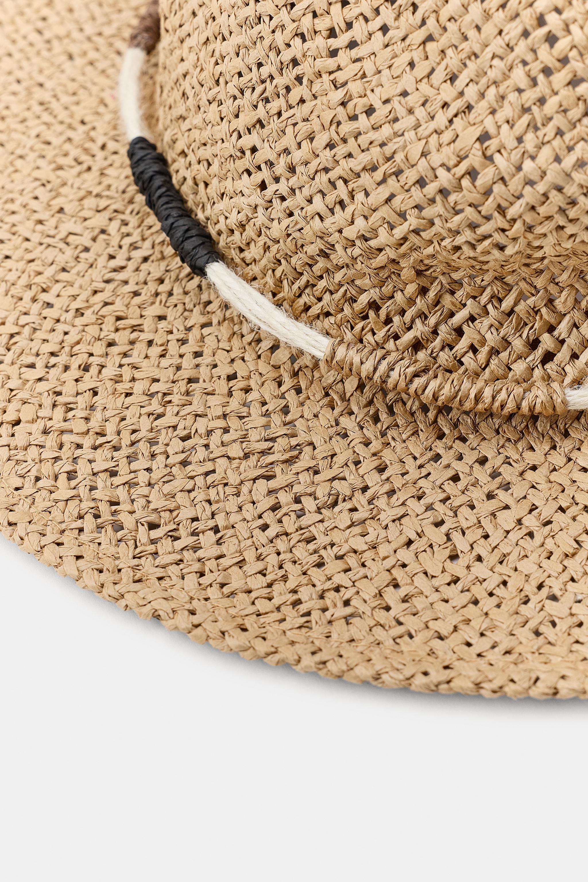 Женские головные уборы Zara WOVEN PAPER HAT WITH CORD — фото 4