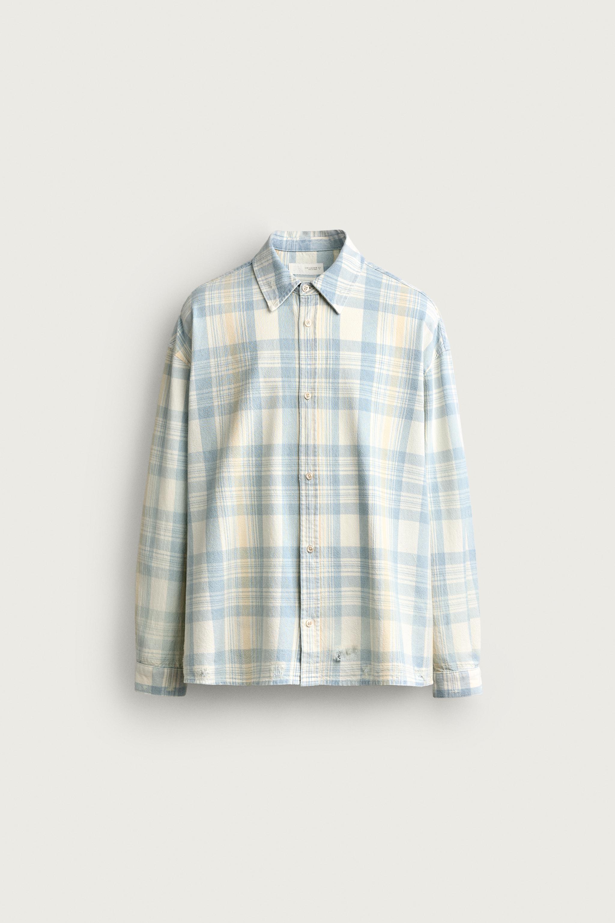 Zara RELAXED FIT KARELİ GÖMLEK görsel 7