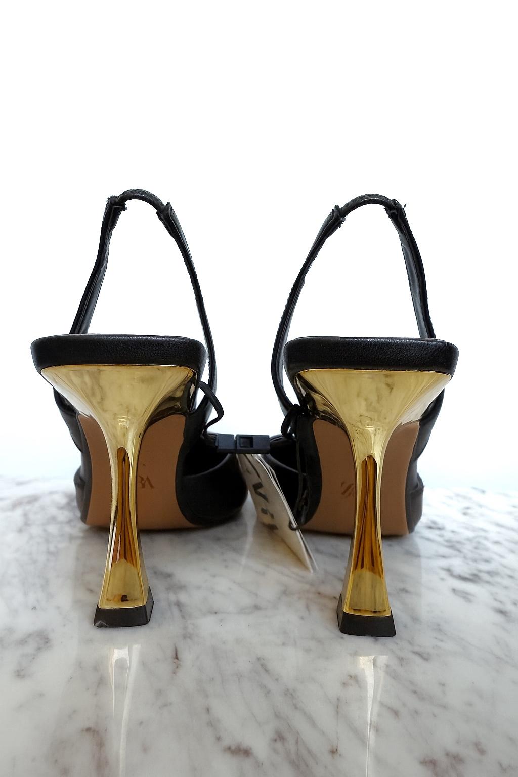 METALLIC HEELED SLINGBACK SHOES - Image 2