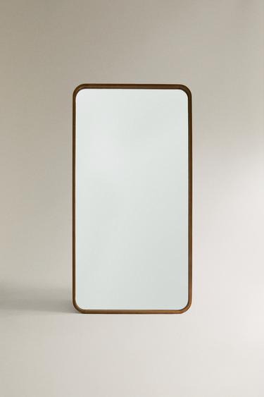 Zara LARGE FULL LENGTH MIRROR WITH ROUNDED FRAME - Brown