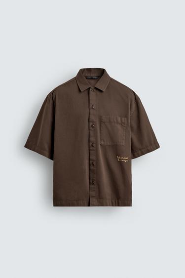CHEMISE LAVÉE IMPRIMÉ BIMATIÈRE - Marron de Zara - Image 6