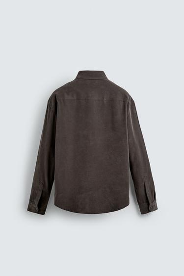 FLOWING RELAXED FIT SHIRT - mink brown by Zara - Image 7