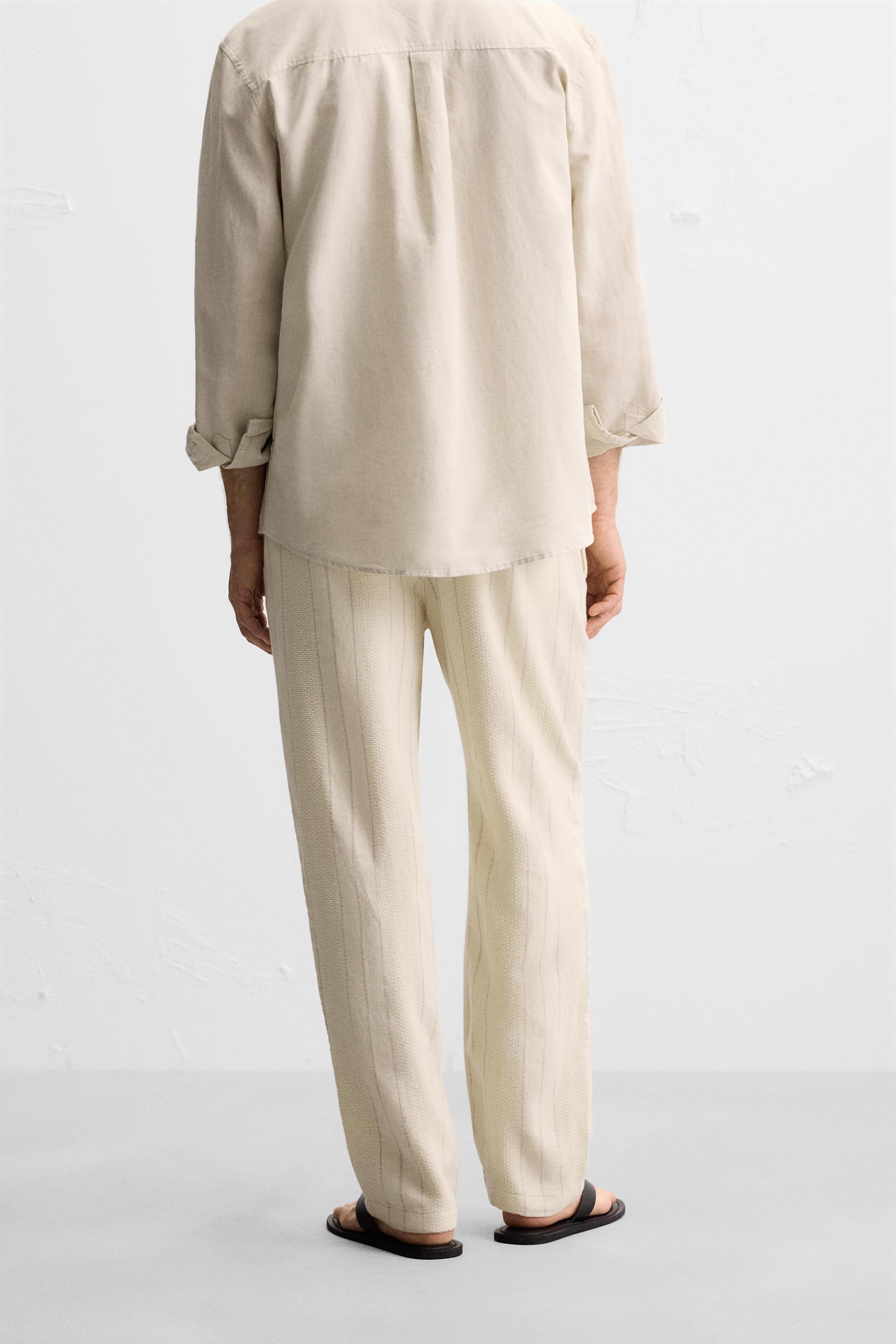ストライプ柄ジャカードパンツ - ストライプ | ZARA Japan / 日本