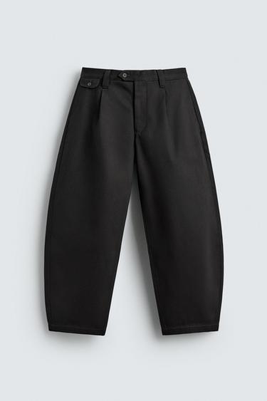 BALLOON FIT PLEATED JEANS - Chocolate by Zara