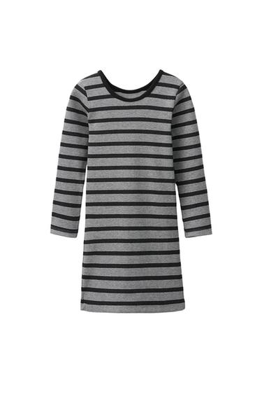 SHINY STRIPED RIBBED DRESS - Grey marl by Zara