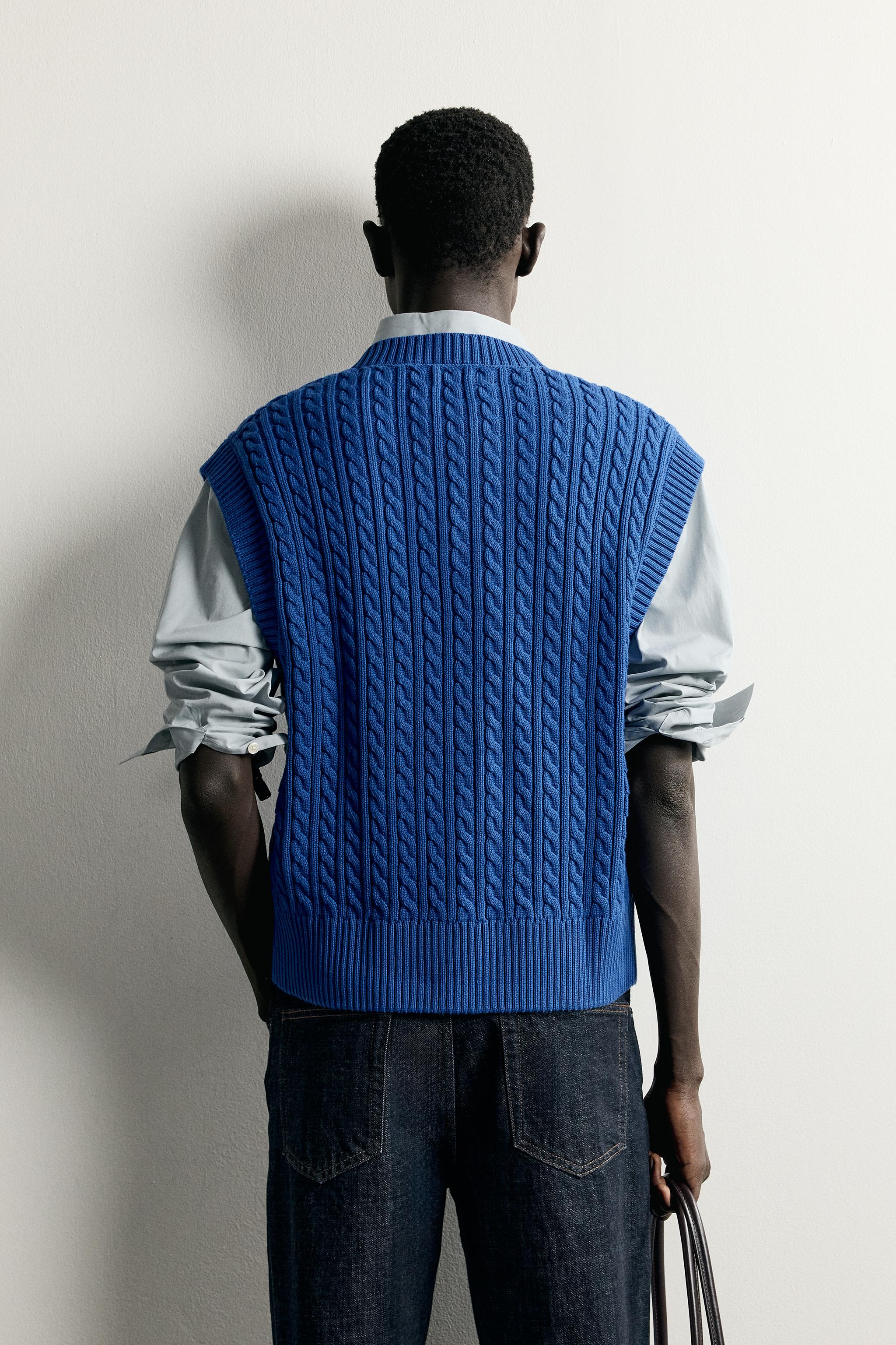 GILET EN MAILLE À TRESSES