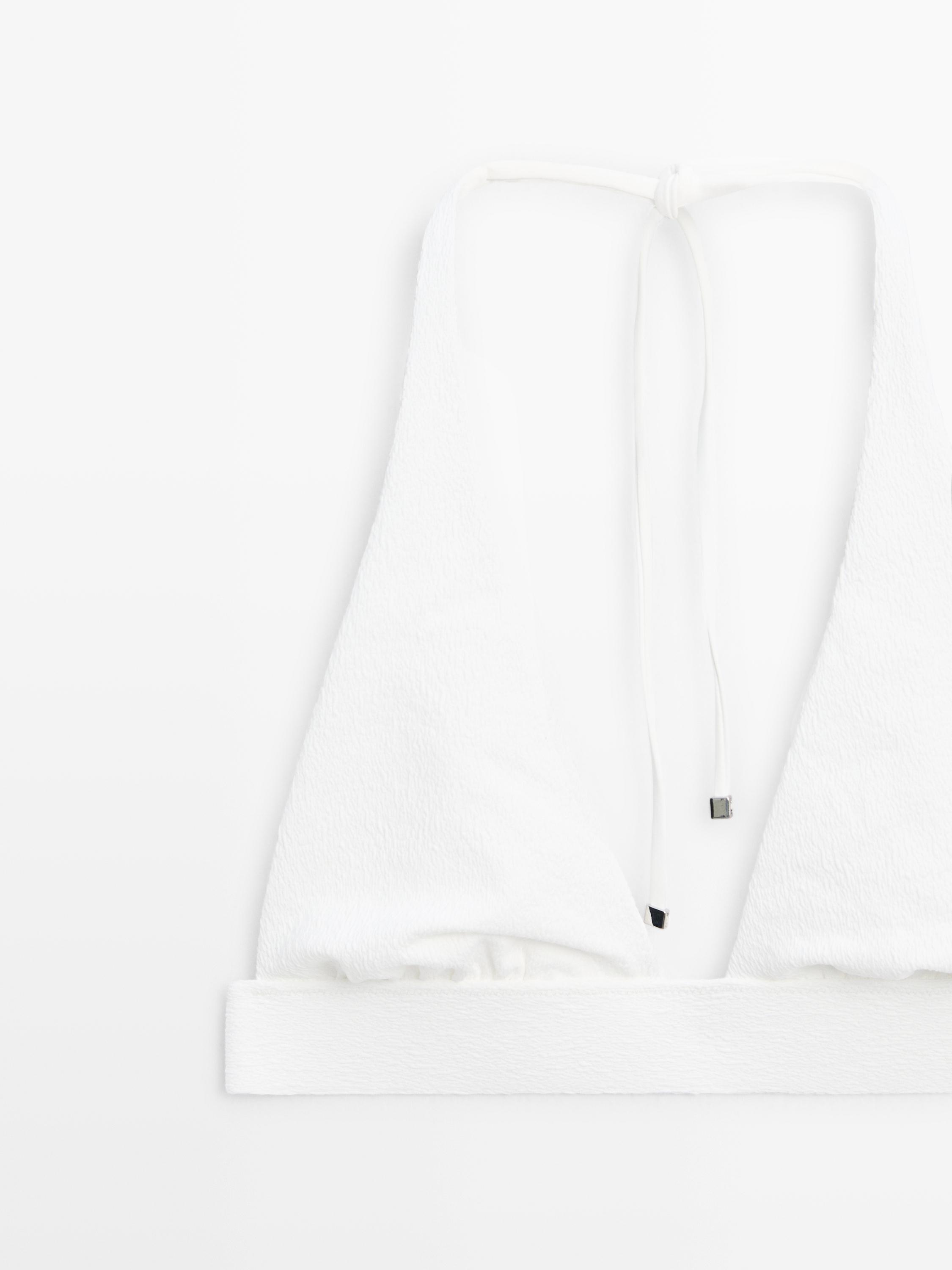 Haut de bikini triangle texturé