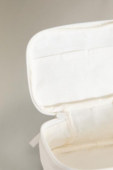 TROUSSE DE TOILETTE LIN UNI PETIT FORMAT - Blanc cassé de Zara - Image 4