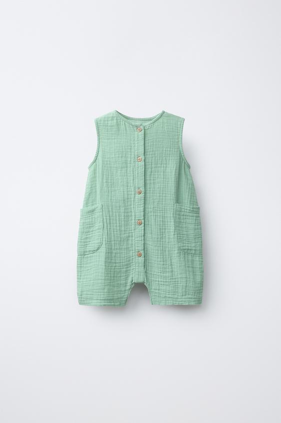 PETO TEXTURA ETIQUETA - Verde medio de Zara - Imagen 0