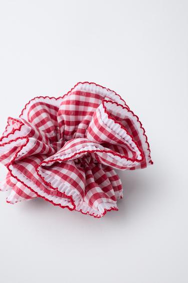 CHOUCHOU DOUBLE À CARREAUX VICHY - Rouge de Zara - Image 2